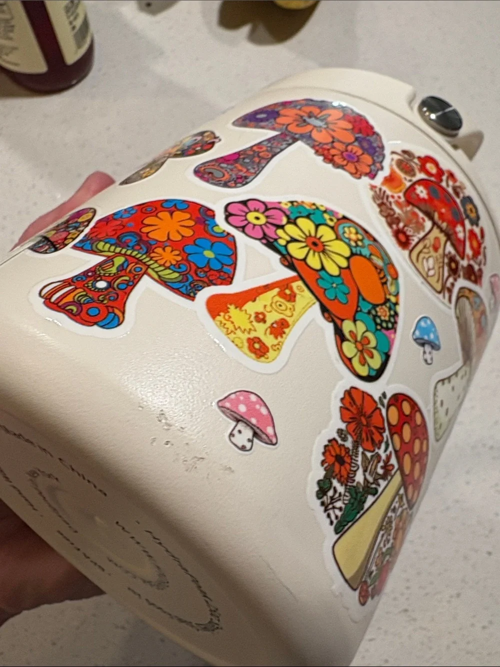 Hydrapeak Cream Mushroom Print Insulated Food Jar